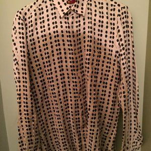 7 for All Mankind men's shirt; tan w/black dots M
